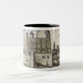 Tower von London Gesehen von der Themse Zweifarbige Tasse (Mittel)