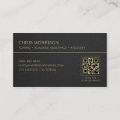 Towing Service Black Gold QR Code Visitenkarte (Rückseite)
