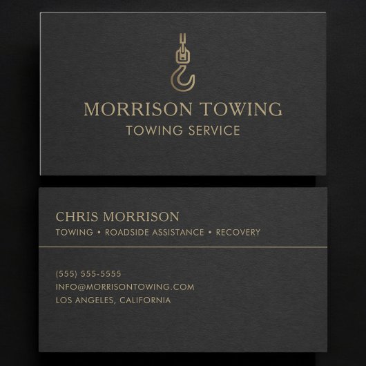 Towing Service Black Gold Visitenkarte