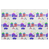 Town Colorful Houses Fun Whimsy Gemustert Stoff (Fat Quarter (45,7 x 55,9 cm))