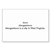 Town Morgantown Reading Flashcards for Adults Tischnummer (Rückseite)
