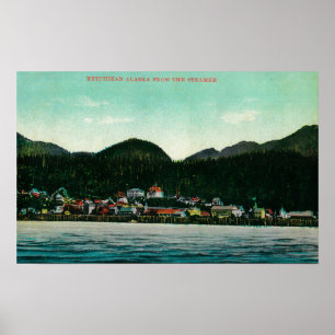 Town View Ketchikan, Alaska von Steamer Poster