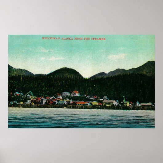 Town View Ketchikan, Alaska von Steamer Poster (Vorne)