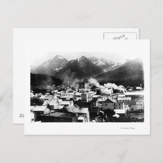 Town View Sitka, Alaska mit Pyramide Postkarte (Vorne/Hinten)