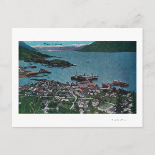 Town View Wrangell, AlaskaWrangell, AK Postkarte (Vorderseite)