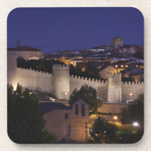 Town walls from Los Cuarto Postes, dusk Getränkeuntersetzer