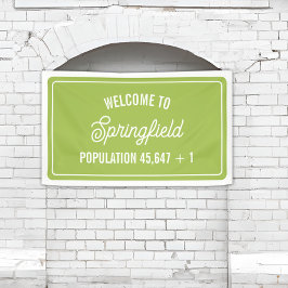 Town Welcome Sign Baby Dusche Banner