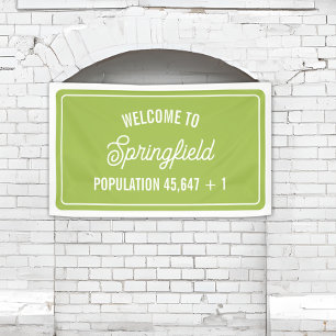 Town Welcome Sign Baby Dusche Banner