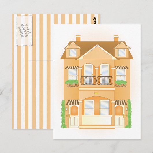 Townhouse Postkarte (Vorne/Hinten)