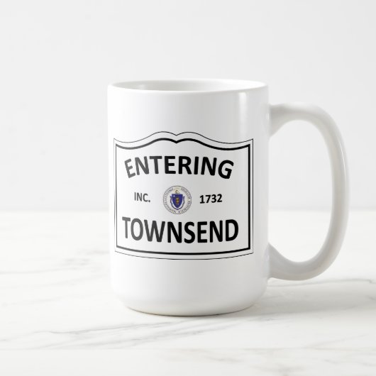TOWNSEND MASSACHUSETTS Hometown-Masse MA Townie Kaffeetasse (Rechts)
