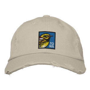 Townsend's Warbler. Bestickte Baseballkappe