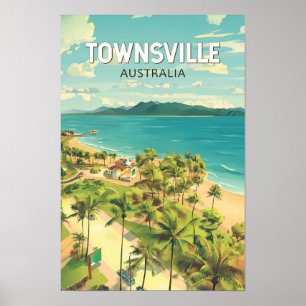 Townsville Australien Reise Kunst Vintage Poster
