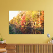 Towpath Autumn Glory (Ohio) Canvas Print Leinwanddruck (Insitu (Wohnzimmer))