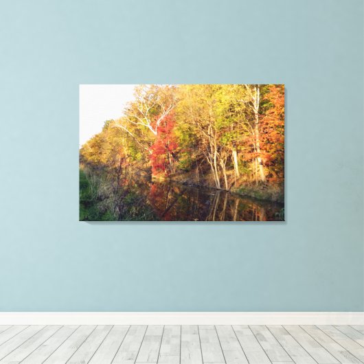 Towpath Autumn Glory (Ohio) Canvas Print Leinwanddruck (Insitu (Holzboden))