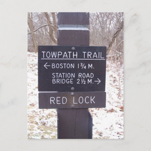 Towpath Trail Sign, Cuyahoga Valle Nationalpark Postkarte (Vorderseite)