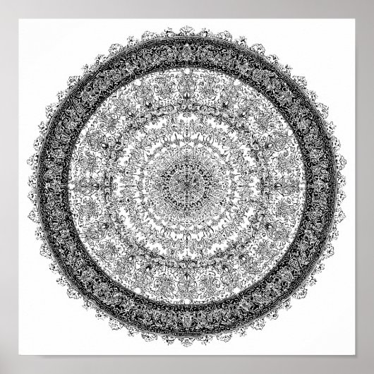 Toxic Beauty Fractal Rust Mandala Template Poster (Vorne)
