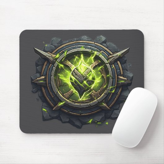 Toxic Rune Gamer Emblem Mousepad (Mit Mouse)