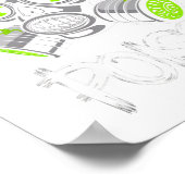 Toxic Skull Drifter Sticker  Poster (Ecke)