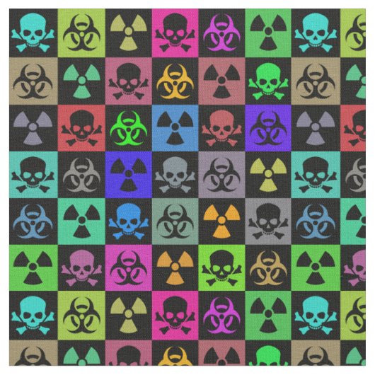 Toxic Skulls goth-punk-Kunst Stoff (Nahaufnahme)
