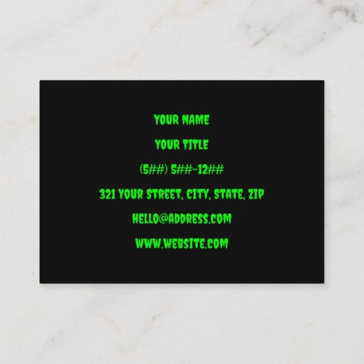 TOXISCHE ABFÄLLE VISITENKARTE (Rückseite)