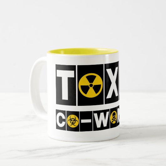 Toxische Co-Worker B/Y-Tasse Zweifarbige Tasse (Vorderseite Links)