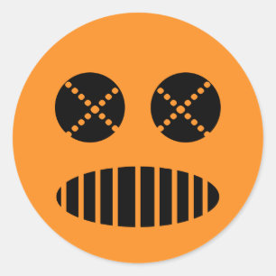 Toxische Gasmaske Kürbislaterne orange Halloween-T Runder Aufkleber