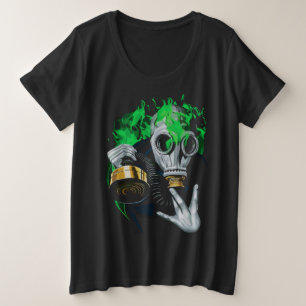Toxische Gasmaske: Neonflammen Große Größe T-Shirt