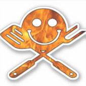 Toxische GRILLEN Piratenflagge Aufkleber (Vorderseite)