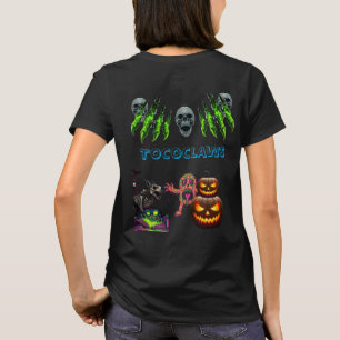 Toxische Halloween-Schädel & Kürbis-Grafik T-Shirt