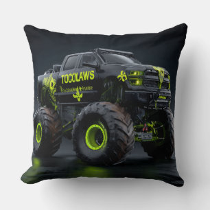 Toxischer Bio-Panzer-Monstertruck - Neon-Grün Cybe Kissen