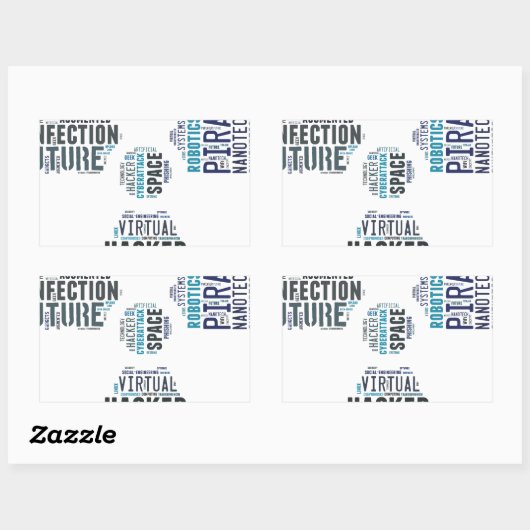 Toxischer Cyberpunk Hacker Rechteckiger Aufkleber (Blatt)