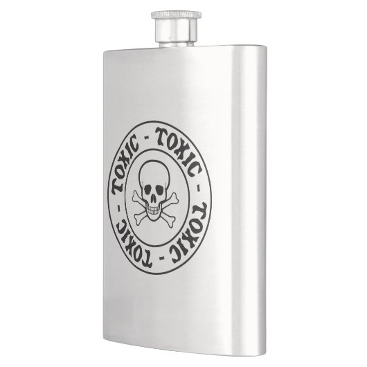 Toxischer Schädel und Krebse Flachmann (Links)