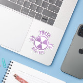 Toxisches, aber Niedliches Warnzeichen Aufkleber (Laptop mit iPhone)