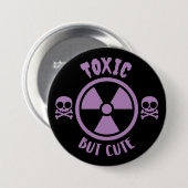 Toxisches, aber Niedliches Warnzeichen Button (Vorne & Hinten)