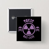 Toxisches, aber Niedliches Warnzeichen Button (Vorne & Hinten)