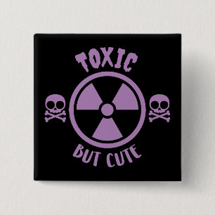 Toxisches, aber Niedliches Warnzeichen Button