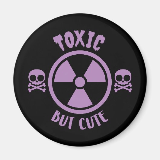 Toxisches, aber Niedliches Warnzeichen Magnet (Vorne)