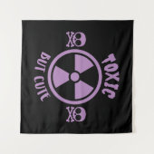 Toxisches, aber Niedliches Warnzeichen Wandteppich (Vorderseite (Horizontal))