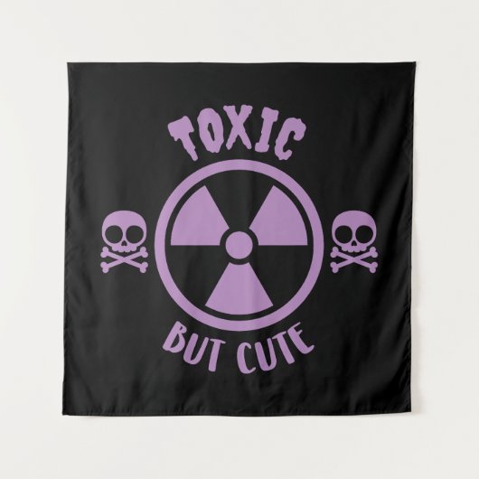 Toxisches, aber Niedliches Warnzeichen Wandteppich (Vorderseite)