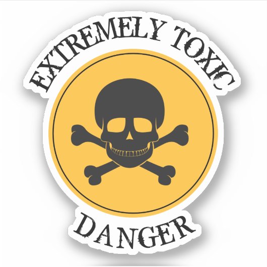 Toxisches Gefahrenzeichen Aufkleber (Vorderseite)