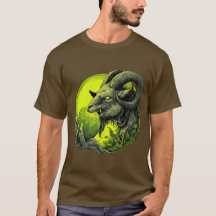 Toxisches grünes Dämonen-Ziegen-T-Shirt