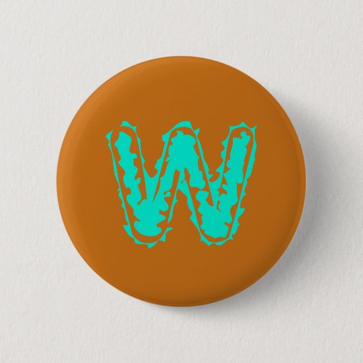 Toxisches Orangengrün, Creepy Monogram Button (Vorderseite)