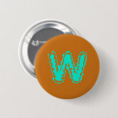 Toxisches Orangengrün, Creepy Monogram Button (Vorne & Hinten)