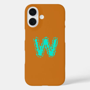 Toxisches Orangengrün, Creepy Monogram iPhone 16 Hülle