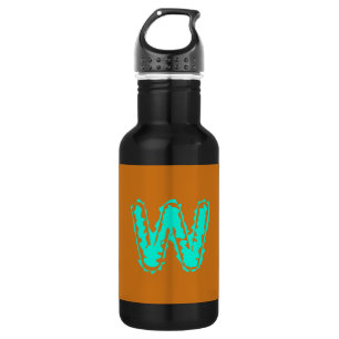 Toxisches Orangengrün, Creepy Monogram Edelstahlflasche