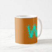 Toxisches Orangengrün, Creepy Monogram Kaffeetasse (VorderseiteRechts)