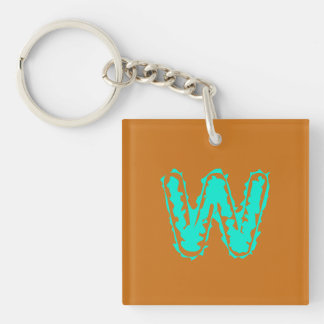 Toxisches Orangengrün, Creepy Monogram Schlüsselanhänger