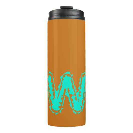 Toxisches Orangengrün, Creepy Monogram Thermosbecher (Vorderseite)