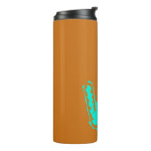Toxisches Orangengrün, Creepy Monogram Thermosbecher (Nach links gedreht)