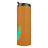 Toxisches Orangengrün, Creepy Monogram Thermosbecher (Nach rechts gedreht)